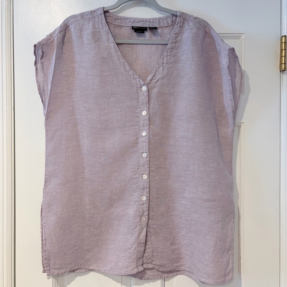 Jones New York Tops - JNY Jones New York 100% Linen Button Front Top – Size M – Soft Lavender
